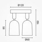 LED Spotlight Fixture, Plastic, 2*GU10, White — image 4