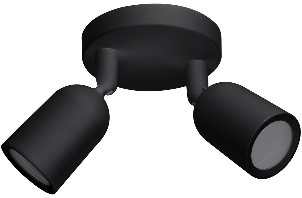 LED Spotlight Fixture, Plastic, 2*GU10, Black — image 1
