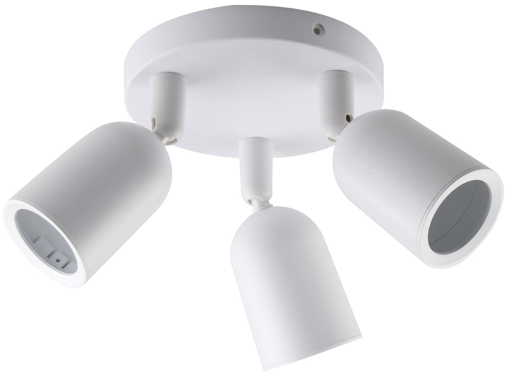 LED Spotlight Fixture, Plastic, 3*GU10, White — image 1