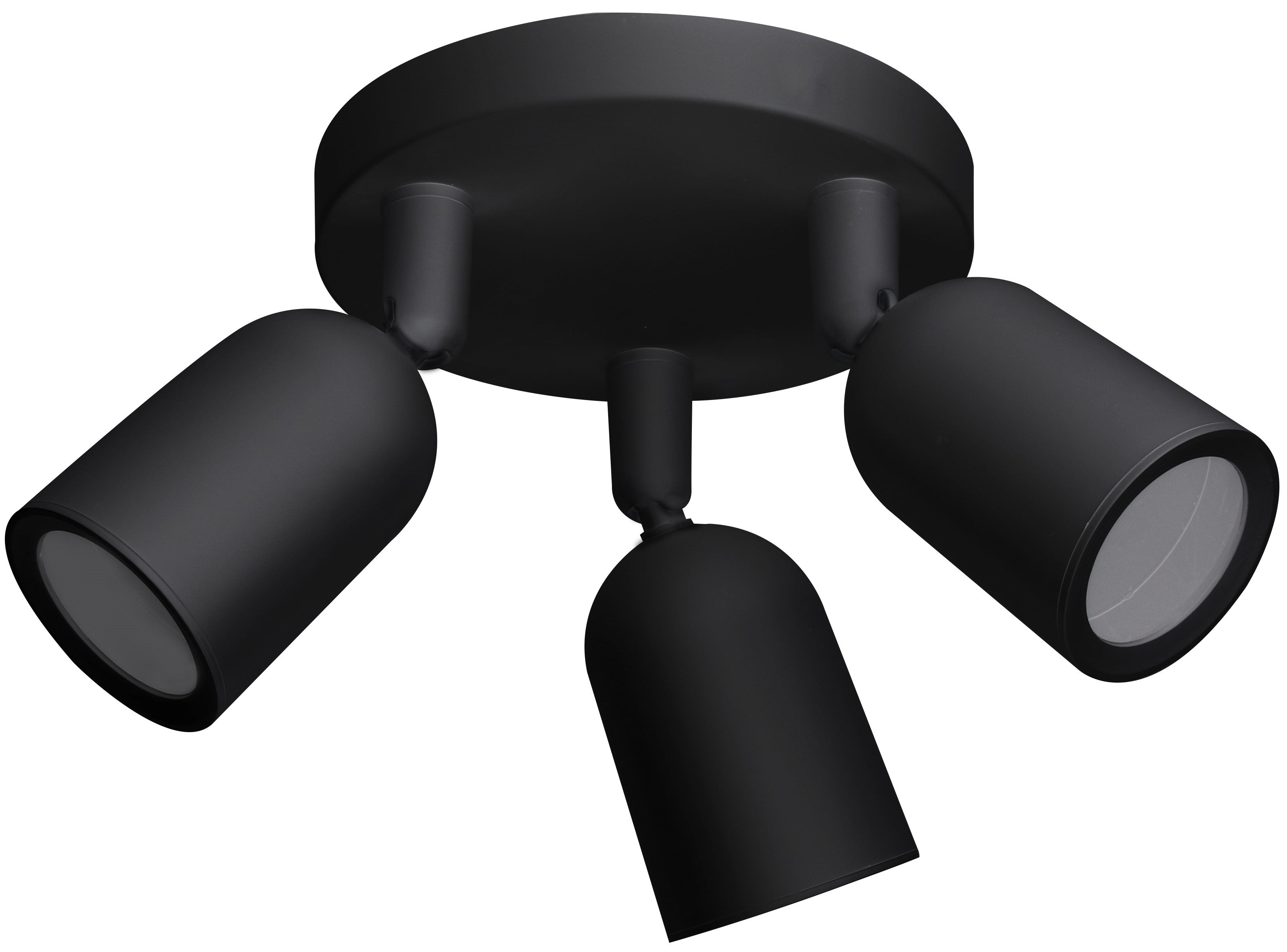 LED Spotlight Fixture, Plastic, 3*GU10, Black — image 1