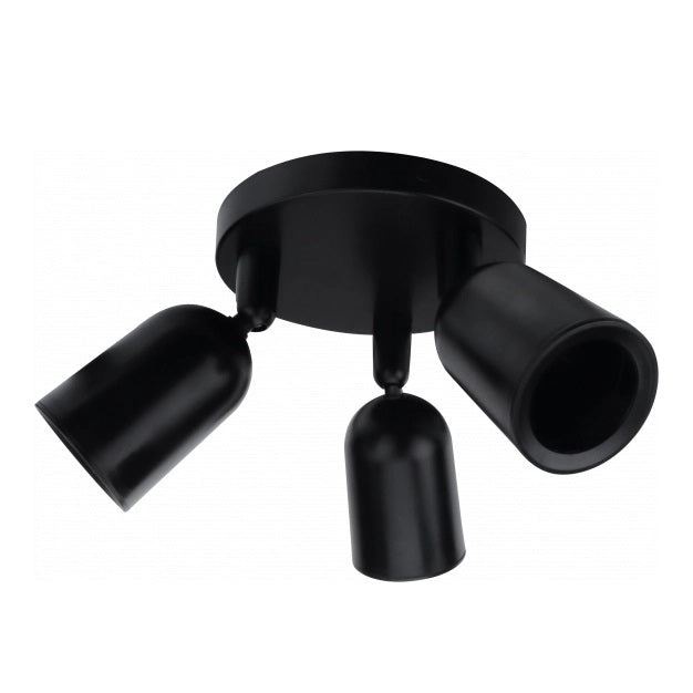 LED Spotlight Fixture, Plastic, 3*GU10, Black — image 2