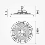 LED Ufo High Bay Light, 90°, 150Lm/W, 200W, White Light — image 4