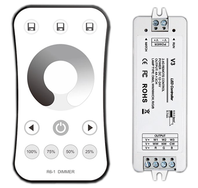 LED One Color Controller, 12-24V, 4A/Ch, 3 Channels, with Remote Console — image 1