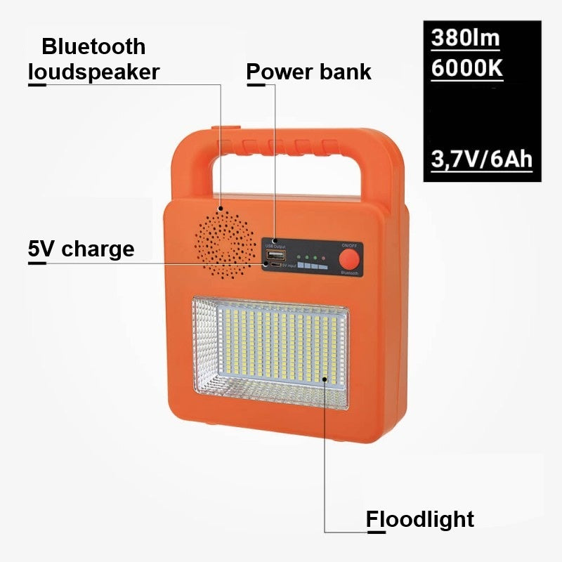Solar Portable Bluetooth Speaker + Lamp, Yellow, 3.5W, CCT 3000K-6000K — image 4