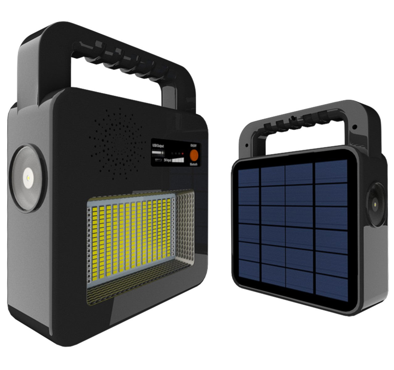 Solar Portable Bluetooth Speaker + Lamp, Black, 3.5W, CCT 3000K-6000K — image 1