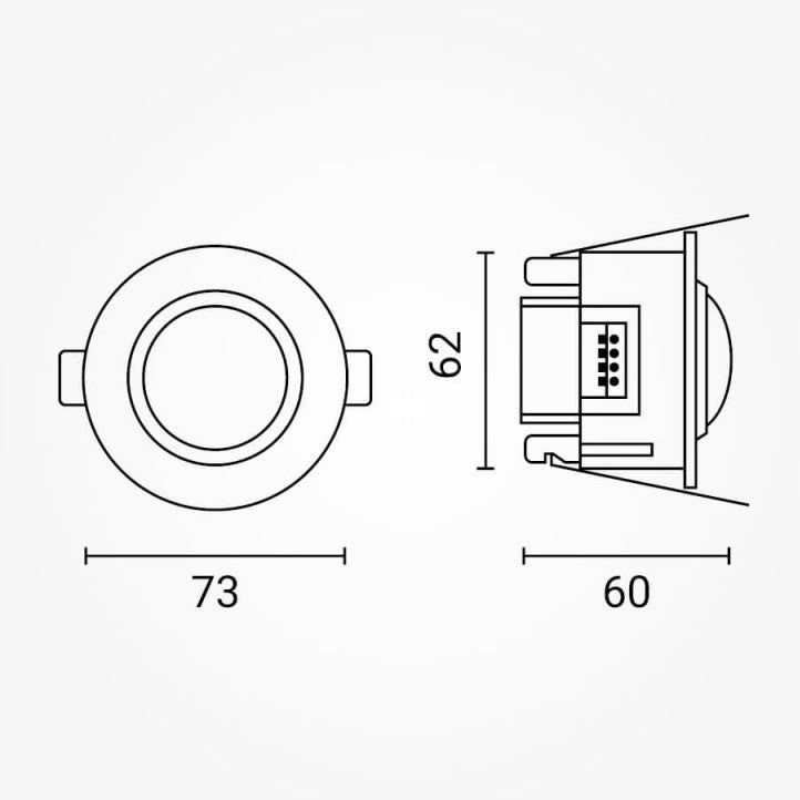 PIR Motion Sensor, 6m, 360°, Recessed, Black — image 4