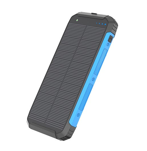 Power bank, 10Ah, 3.7V, Solar 1.2W, LED 2W, Black and Blue — image 2
