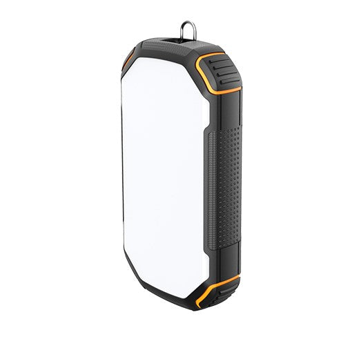 Power bank, 20Ah, 3.7V, Solar 1.2W, LED 4W, Black and Orange — image 1