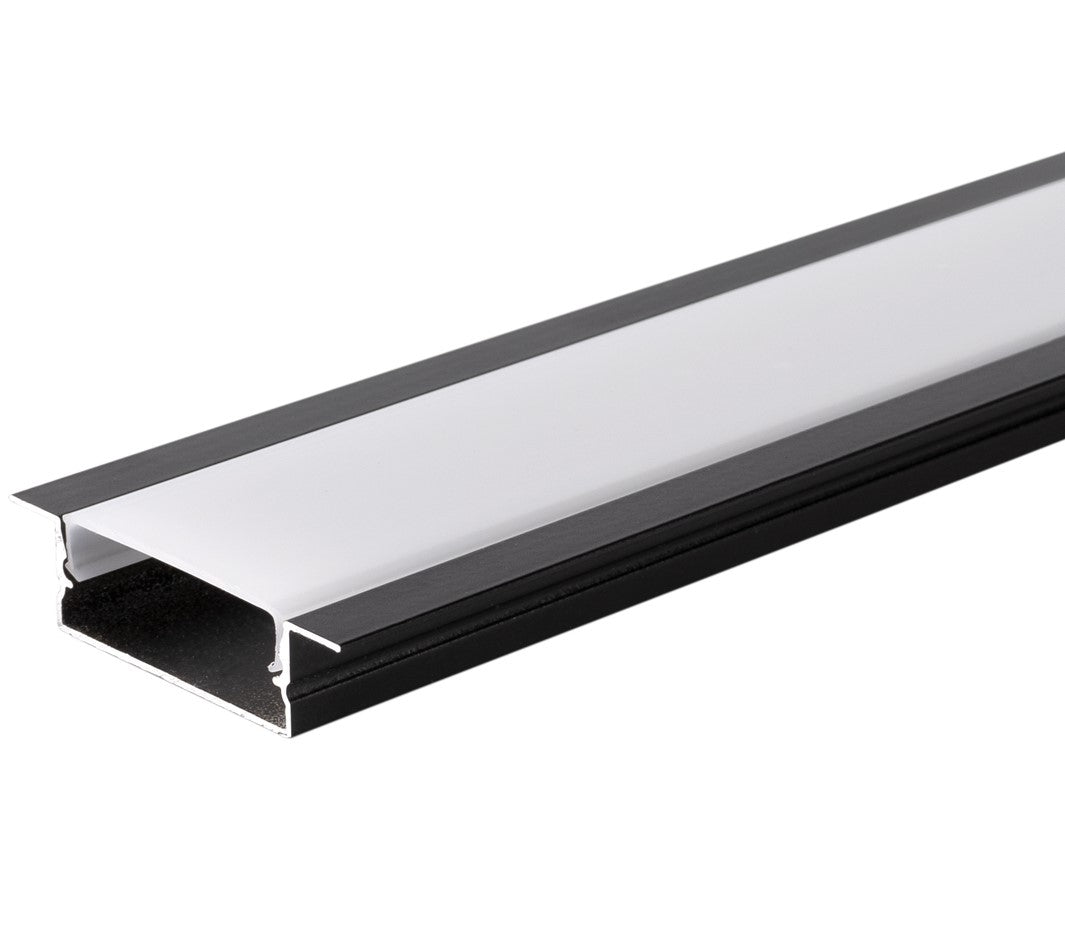 Profile For LED Strip, Black, White Cover, 41x10mm — image 1