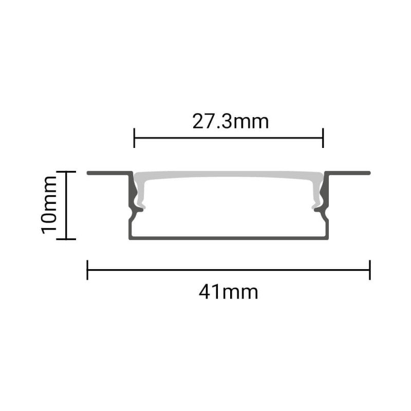 Profile For LED Strip, Black, White Cover, 41x10mm — image 3