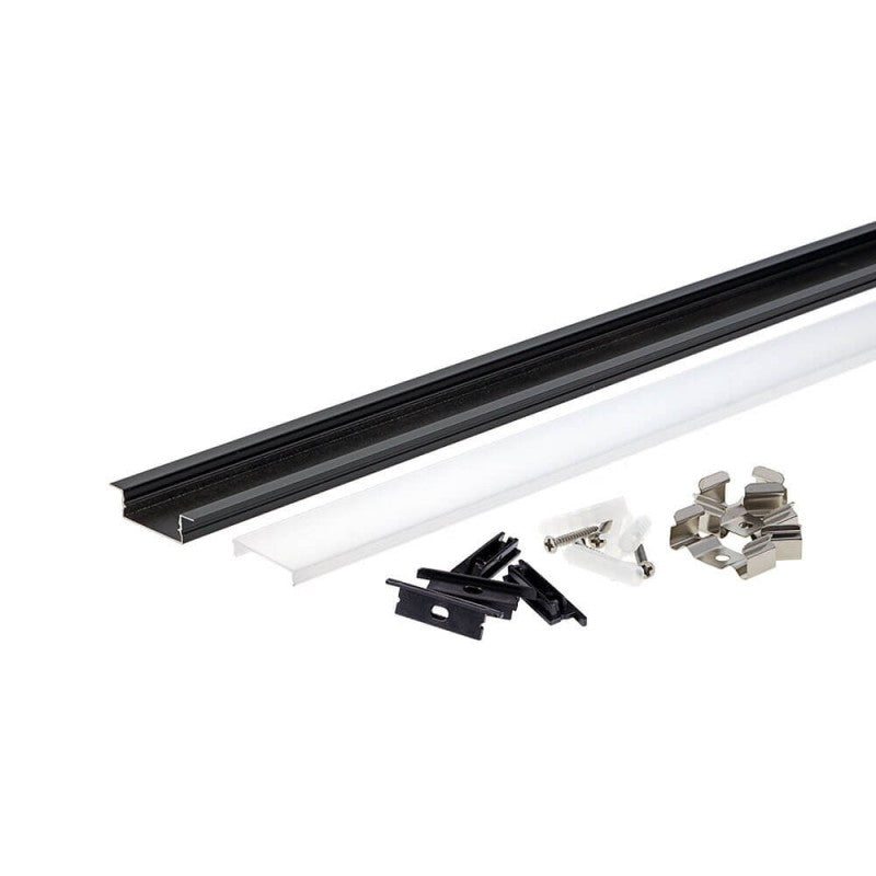 Profile For LED Strip, Black, White Cover, 41x10mm — image 2