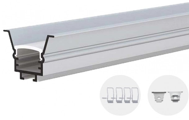 Profile for LED Strip, Silver, White Cover, 17.6x25mm — image 2