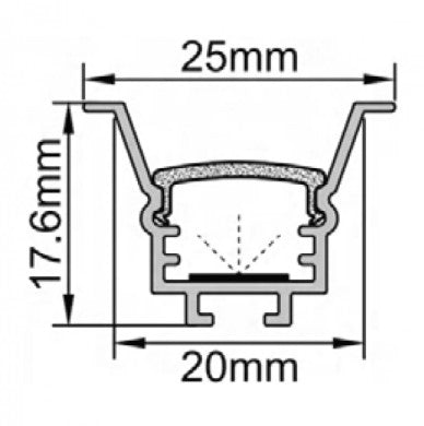 Profile for LED Strip, Silver, White Cover, 17.6x25mm — image 3