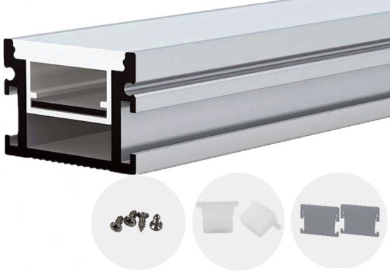 Profile for LED Strip, Silver, White Cover, 29.8x20mm — image 2