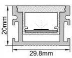Profile for LED Strip, Silver, White Cover, 29.8x20mm — image 3