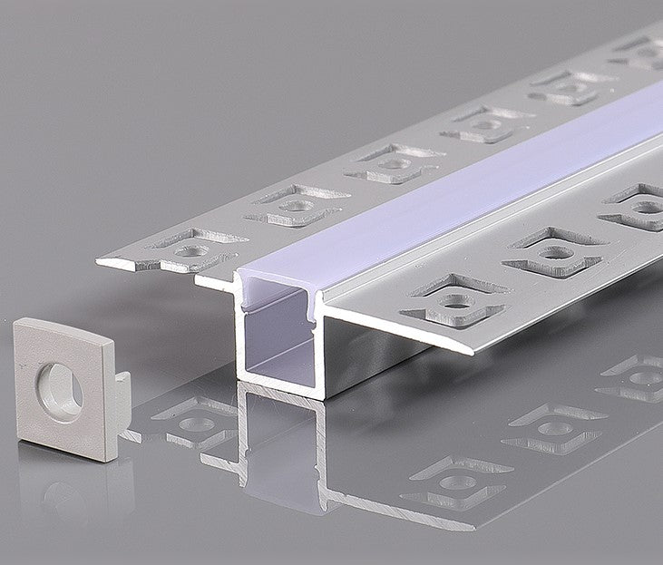 Profile For LED Strip, Built In, Gray, White Cover, 56x15mm — image 1