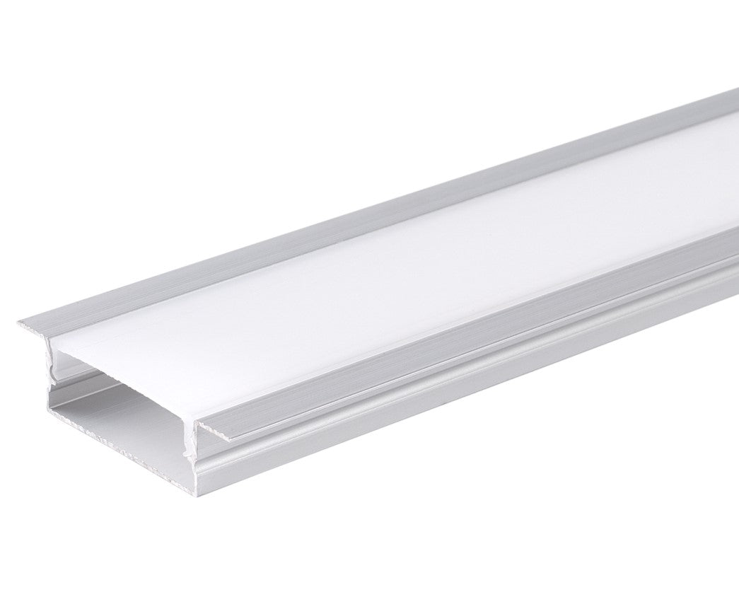 Profile For LED Strip, Silver, White Cover, 41x10mm — image 1
