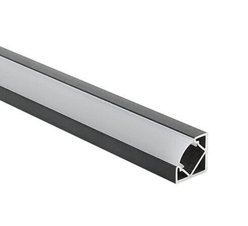 Profile For LED Strip, Black, White Cover, 26.5x19mm — image 1