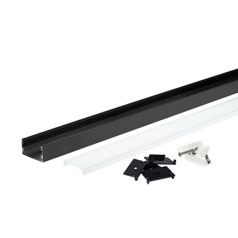 Profile For LED Strip, Black, White Cover, 40x20mm — image 2