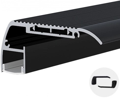 Profile for LED Strip, Black, White Cover, 63.5x27.3mm — image 2