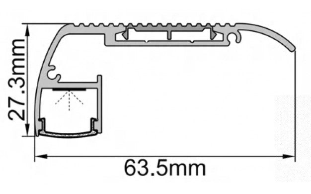Profile for LED Strip, Black, White Cover, 63.5x27.3mm — image 3