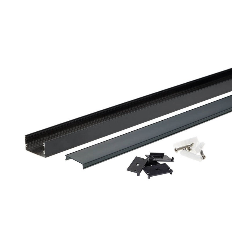 Profile For LED Strip, Black, Black Cover, 40x20mm — image 2