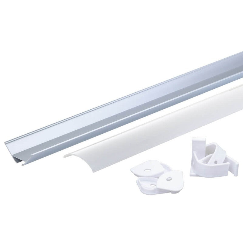 Profile For LED Strip, Gray, White Cover, 23.5x23.5mm — image 2