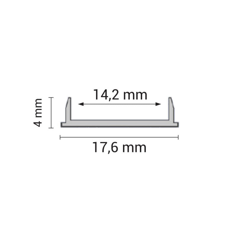 Profile For LED Strip, Gray, White Cover, Bendable 1m, 17.6x4mm — image 3