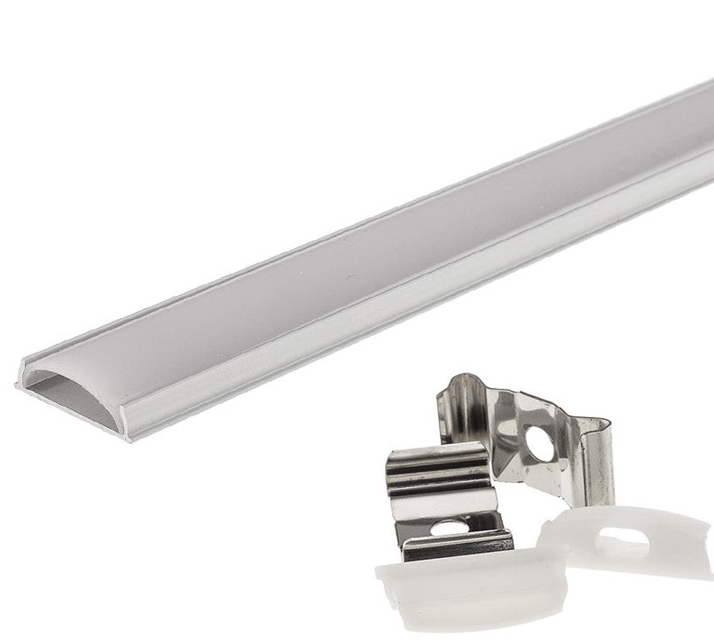 Profile For LED Strip, Gray, White Cover, Bendable 2m, 17.6x4mm — image 1