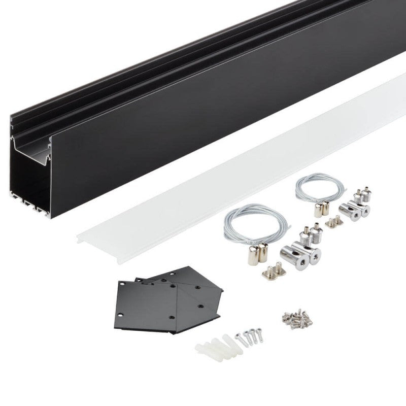 Profile For LED Strip, Black, White Cover — image 3