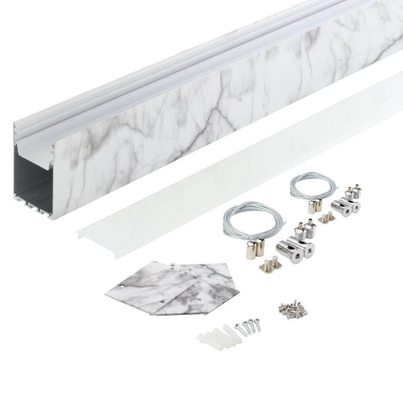 Profile For LED Strip, Marble, White Cover — image 3