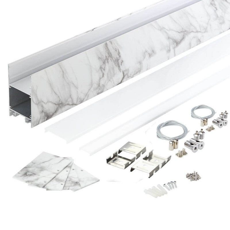 Profile For LED Strip, Marble, White Cover — image 4