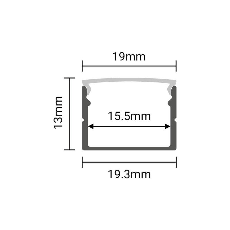 Profile For LED Strip, Silver, White Cover, 19.3x13mm — image 4