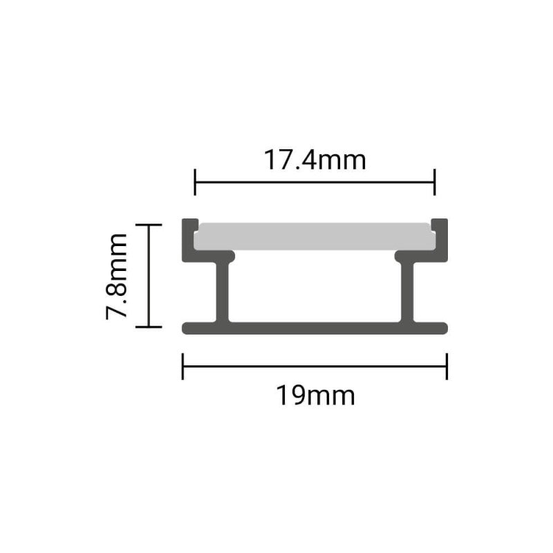 Profile For LED Strip, Silver, White Cover, 19x7.8mm — image 4