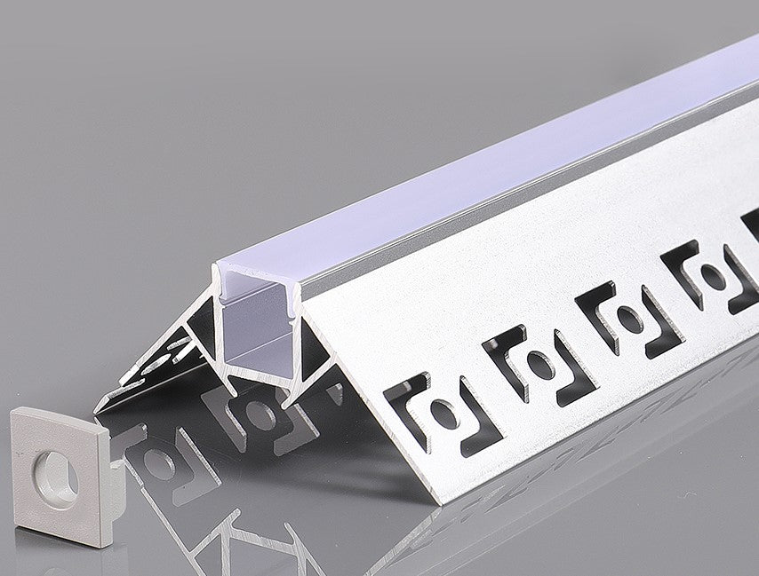 Profile For LED Strip, Built In, Gray, White Cover, 53x25mm — image 1