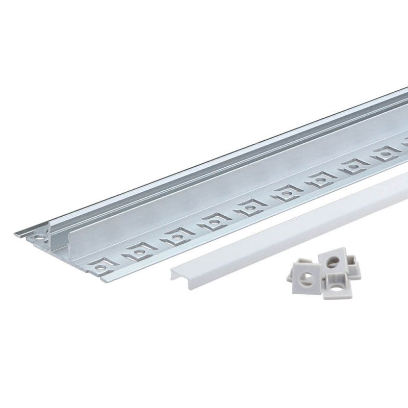 Profile For LED Strip, Gray, White Cover, 53x12.3mm — image 2