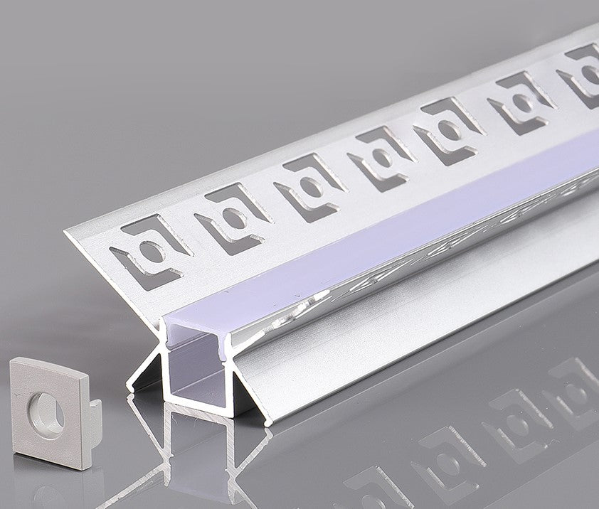 Profile For LED Strip, Built In, Gray, White Cover, 48x28mm — image 1