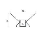 Profile For LED Strip, Built In, Gray, White Cover, 48x28mm — image 3
