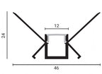 Profile For LED Strip, Built In, Gray, White Cover, 48x28mm — image 4
