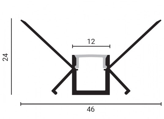 Profile For LED Strip, Built In, Gray, White Cover, 48x28mm — image 4
