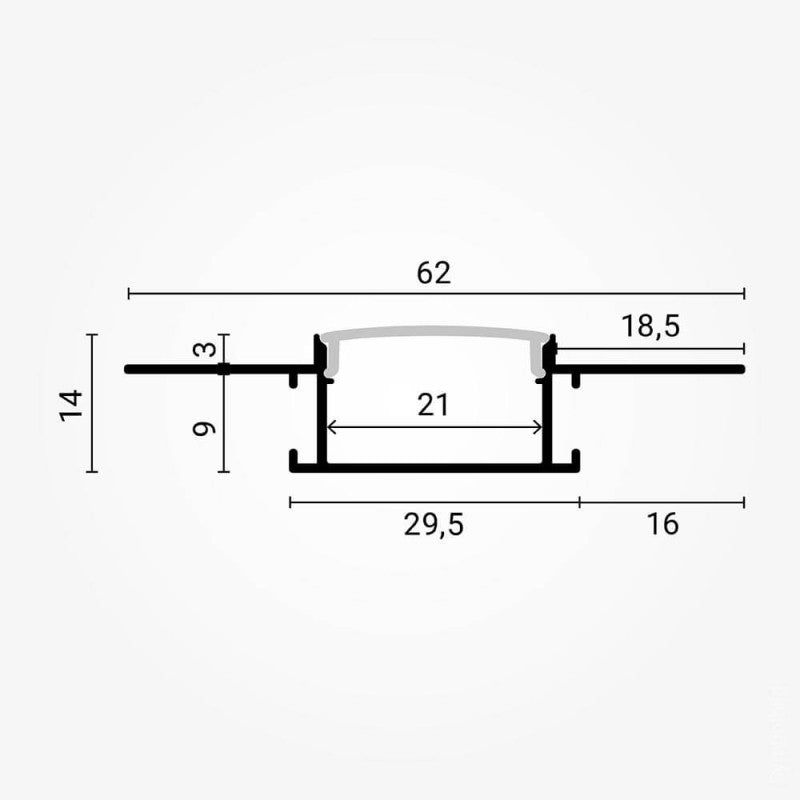 Profile For LED Strip, Silver, White Cover — image 3