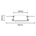 Profile For LED Strip, Silver, White Cover, 50x20mm — image 3