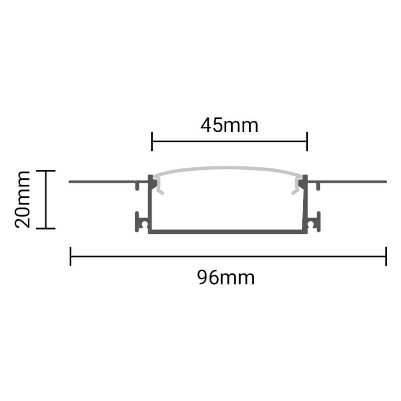 Profile For LED Strip, Silver, White Cover, 50x20mm — image 3