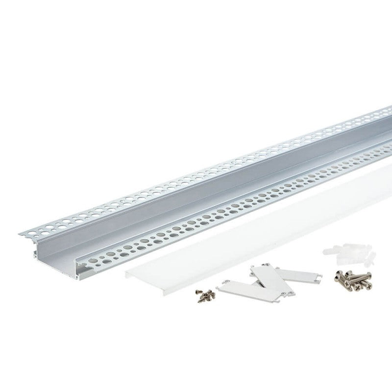 Profile For LED Strip, Silver, White Cover, 50x20mm — image 2