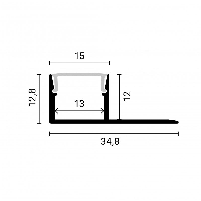 Profile For LED Strip, Silver, White Cover — image 3