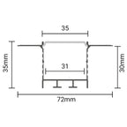 Profile For LED Strip, Silver, White Cover, 71.5x35mm — image 3