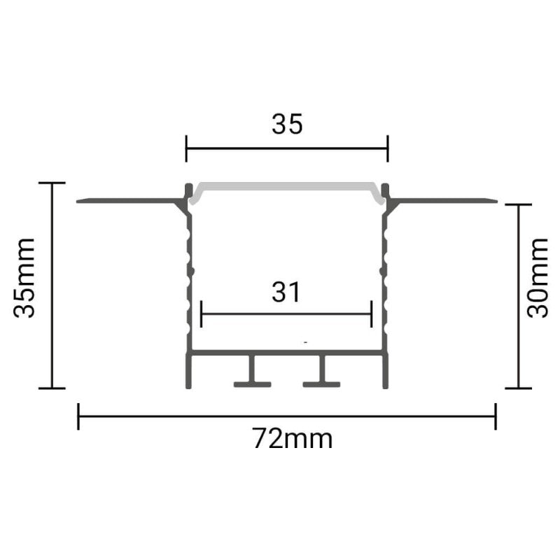 Profile For LED Strip, Silver, White Cover, 71.5x35mm — image 3