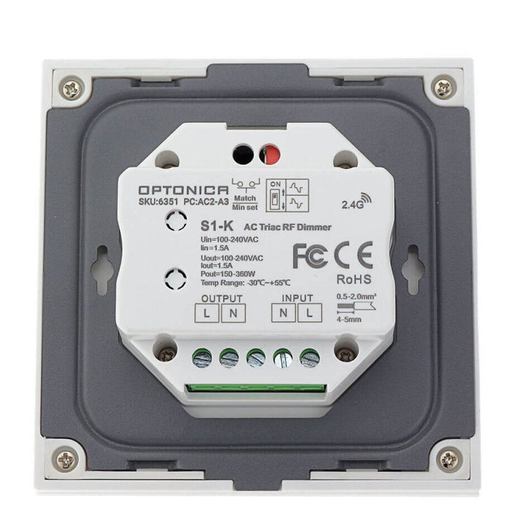 TRIAC RF Dimmer Wall Console, Rotary, White, 5 Years Warranty — image 3