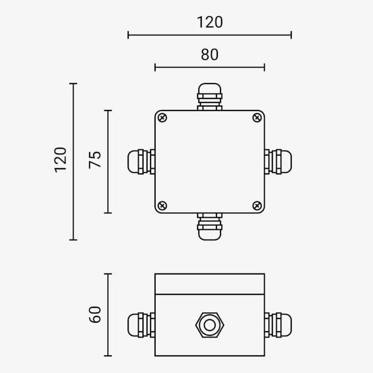 Waterproof Aluminium Box Terminal Block, IP68, Junction Box, 4 Terminals, Diagonal — image 5